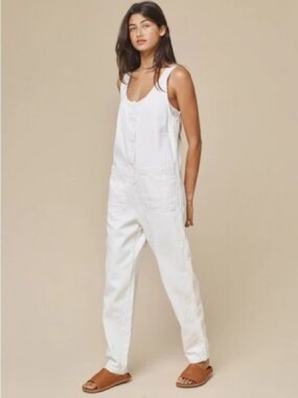 JUNGMAVEN button front jumpsuit in off white Sz M brand new made in USA
